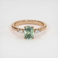 1.61 Ct. Green Sapphire Ring, 18K Rose Gold 1