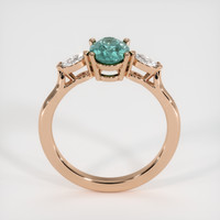 0.90 Ct. Greenish Blue Sapphire Ring, 18K Rose Gold 3