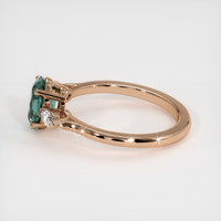 0.90 Ct. Greenish Blue Sapphire Ring, 18K Rose Gold 4