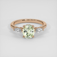 1.44 Ct. Yellowish Green Sapphire Ring, 18K Rose Gold 1