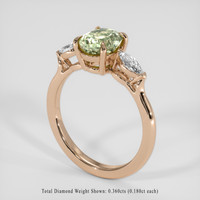 1.44 Ct. Yellowish Green Sapphire Ring, 18K Rose Gold 2