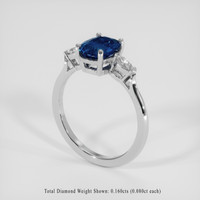 1.73 Ct. Blue Sapphire Ring, Silver 2