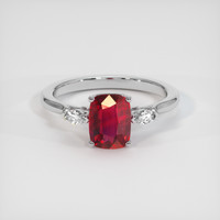 2.03 Ct. Purplish Red Ruby Ring, 10K White Gold 1