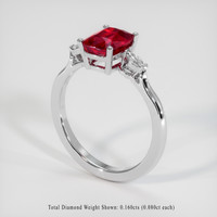 2.03 Ct. Purplish Red Ruby Ring, 10K White Gold 2