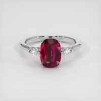 2.77 Ct. Purplish Red Ruby Ring, 10K White Gold 1