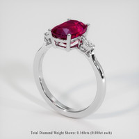 2.77 Ct. Purplish Red Ruby Ring, 10K White Gold 2
