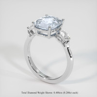 3.60 Ct. Bluish Grey Sapphire Ring, 10K White Gold 2