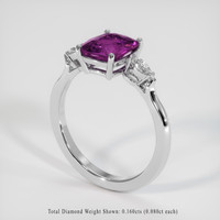 2.01 Ct. Purple Sapphire Ring, 10K White Gold 2