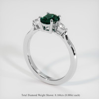 0.95 Ct. Bluish Green Sapphire Ring, 10K White Gold 2