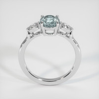 1.06 Ct. Greyish Blue Sapphire Ring, 10K White Gold 3