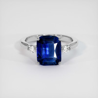 3.03 Ct. Blue Sapphire Ring, 14K White Gold 1