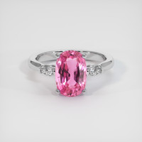 2.73 Ct. Pink Sapphire Ring, 14K White Gold 1