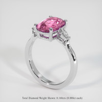 2.73 Ct. Pink Sapphire Ring, 14K White Gold 2