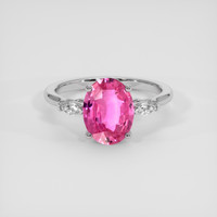 2.51 Ct. Pink Sapphire Ring, 14K White Gold 1