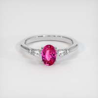 0.85 Ct. Pink Sapphire Ring, 14K White Gold 1
