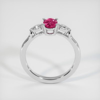 0.70 Ct. Pinkish Red Ruby Ring, 14K White Gold 3
