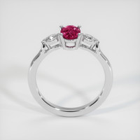 0.85 Ct. Pinkish Red Ruby Ring, 14K White Gold 3