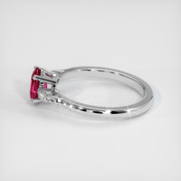0.85 Ct. Pinkish Red Ruby Ring, 14K White Gold 4