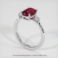 2.20 Ct. Ruby Ring, 14K White Gold 2