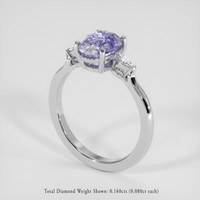 2.44 Ct. Bi Color Sapphire Ring, 14K White Gold 2
