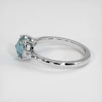 1.02 Ct. Greenish Blue Sapphire Ring, 14K White Gold 4