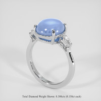 6.92 Ct. Blue Sapphire Ring, 14K White Gold 2