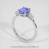 2.57 Ct. Sapphire Ring, 14K White Gold 2
