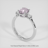 3.05 Ct. Pinkish Purple Sapphire Ring, 14K White Gold 2