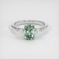 1.71 Ct. Green Sapphire Ring, 14K White Gold 1