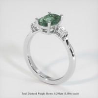 1.71 Ct. Green Sapphire Ring, 14K White Gold 2