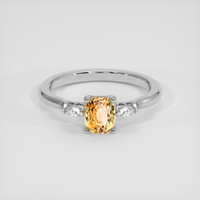 1.55 Ct. Peach Sapphire Ring, 14K White Gold 1