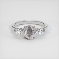 2.10 Ct. Peach Sapphire Ring, 14K White Gold 1
