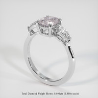 2.10 Ct. Peach Sapphire Ring, 14K White Gold 2