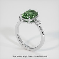 3.64 Ct. Green Sapphire Ring, 14K White Gold 2