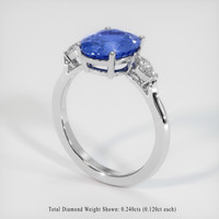 3.05 Ct. Sapphire Ring, 18K White Gold 2