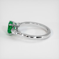 0.72 Ct. Emerald Ring, 18K White Gold 4
