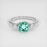 1.07 Ct. Emerald Ring, 18K White Gold 1