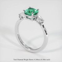 1.07 Ct. Emerald Ring, 18K White Gold 2
