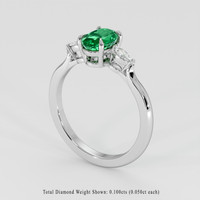 0.82 Ct. Emerald Ring, 18K White Gold 2