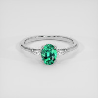 0.66 Ct. Emerald Ring, 18K White Gold 1