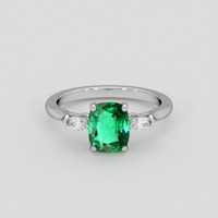 1.37 Ct. Emerald Ring, 18K White Gold 1