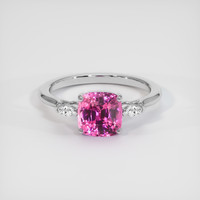 3.13 Ct. Pink Sapphire Ring, 18K White Gold 1