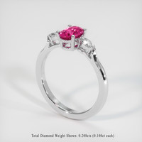 0.85 Ct. Pink Sapphire Ring, 18K White Gold 2