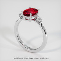 2.05 Ct. Ruby Ring, 18K White Gold 2