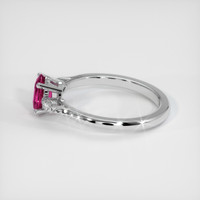 0.97 Ct. Pinkish Red Ruby Ring, 18K White Gold 4