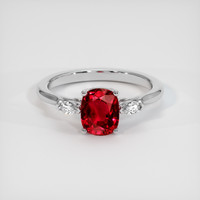 1.64 Ct. Ruby Ring, 18K White Gold 1
