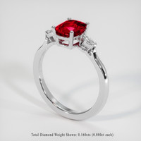 1.64 Ct. Ruby Ring, 18K White Gold 2