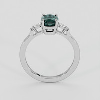 1.55 Ct. Bluish Green Sapphire Ring, 18K White Gold 3