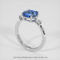 2.55 Ct. Bi Color Sapphire Ring, 18K White Gold 2