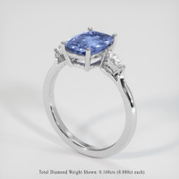 2.00 Ct. Blue Sapphire Ring, 18K White Gold 2